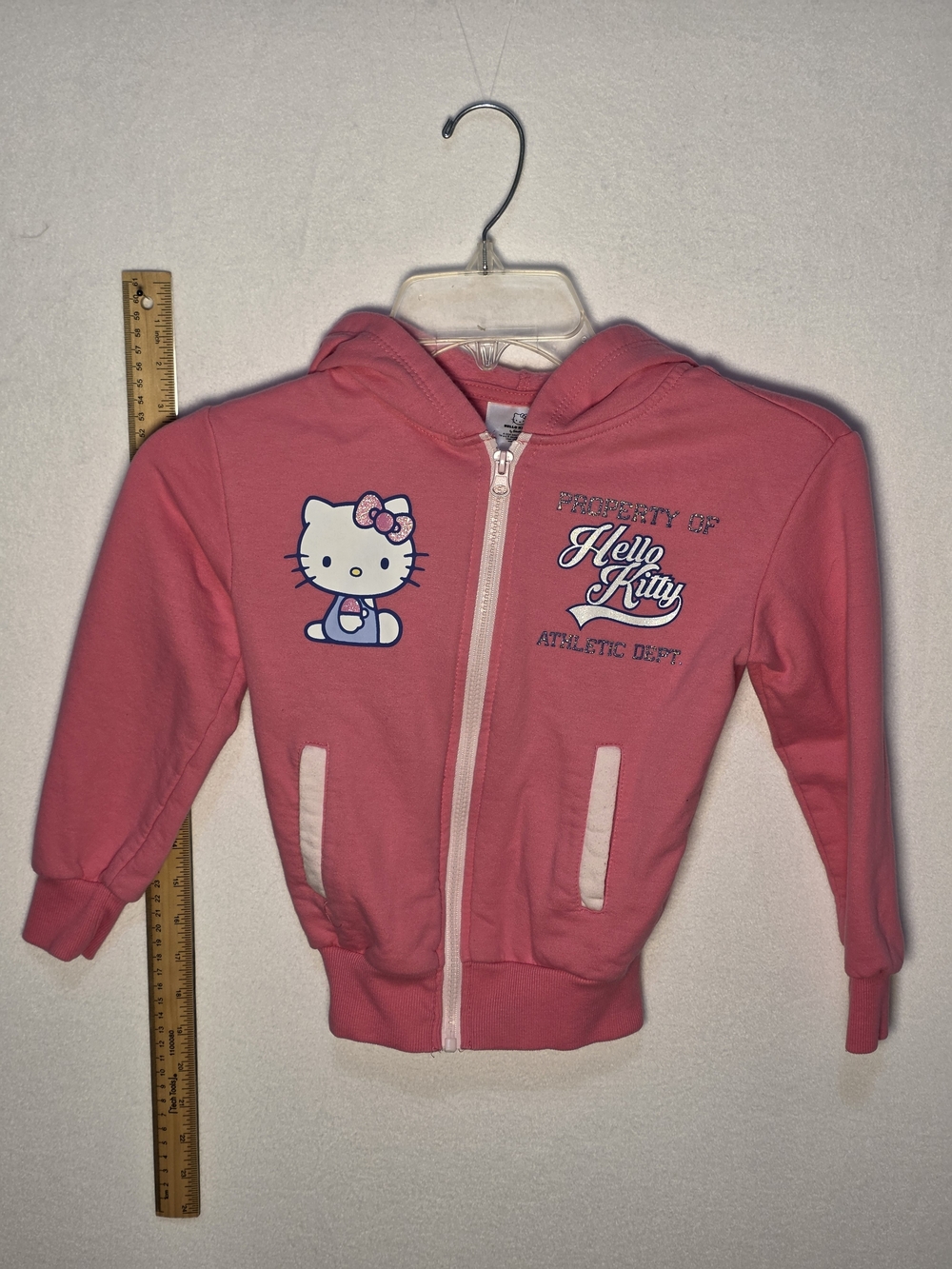 Hello Kitty Girls' Pink Zip-Up Hoodie Size XS
